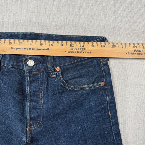 Levi's 501 Premium Jeans Mens 30x32 Blue Denim Straight Leg Button Fly - Picture 6 of 9